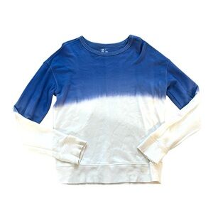 Zella Blue and White Ombre tie dye sweatshirt